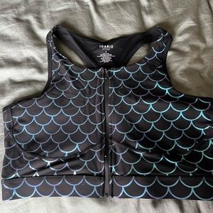 Torrid Mermaid Front Zip Sports Bra